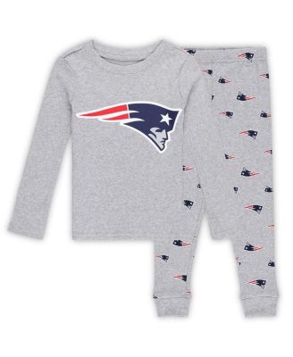 Outerstuff - Preschool 2-Piece Heather Gray New England Patriots Long Sleeve T-Shirt and Pants Sleep Set