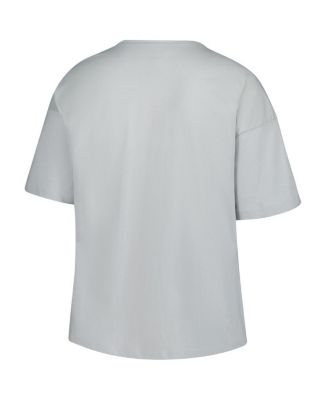 Women's Gray Notre Dame Fighting Irish Plus Size Winning Gear Notch Neck T-Shirt