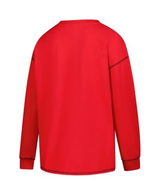 Women's Scarlet Ohio State Buckeyes Plus Size Contrast Stitch Sweatshirt