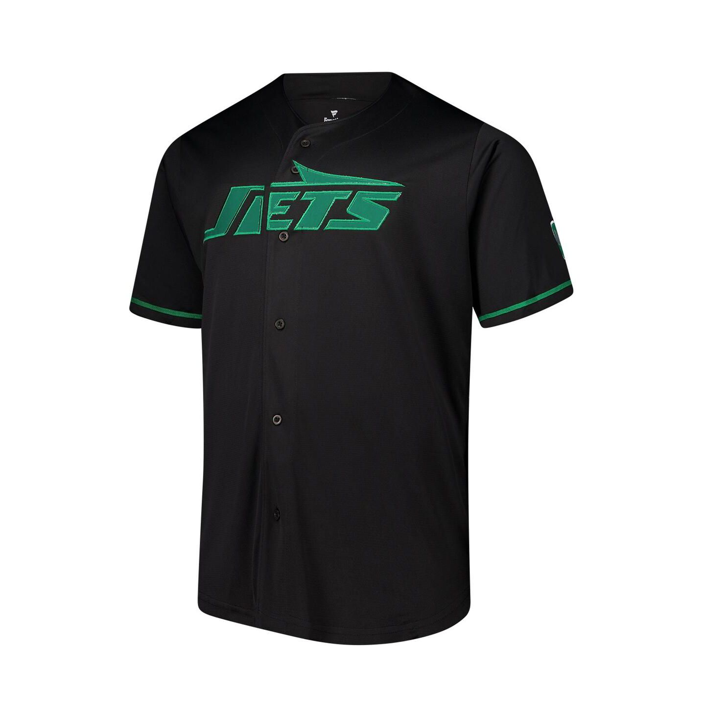 Мужская рубашка Fanatics Black New York Jets Pop Full-Button — фото 3
