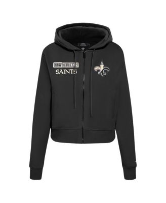 Women's Black New Orleans Saints Split Logo Full-Zip Hoodie
