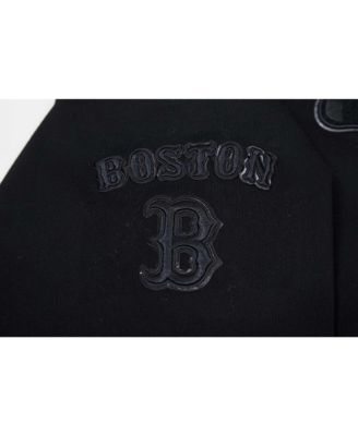 Women's Boston Red Sox Triple Black Cropped Pullover Hoodie