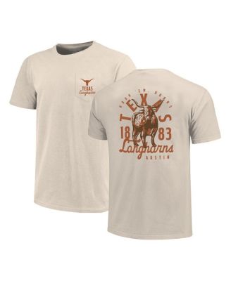 Image One - Men's Cream Texas Longhorns Big Tall Mascot Overlay Essential Pocket T-Shirt