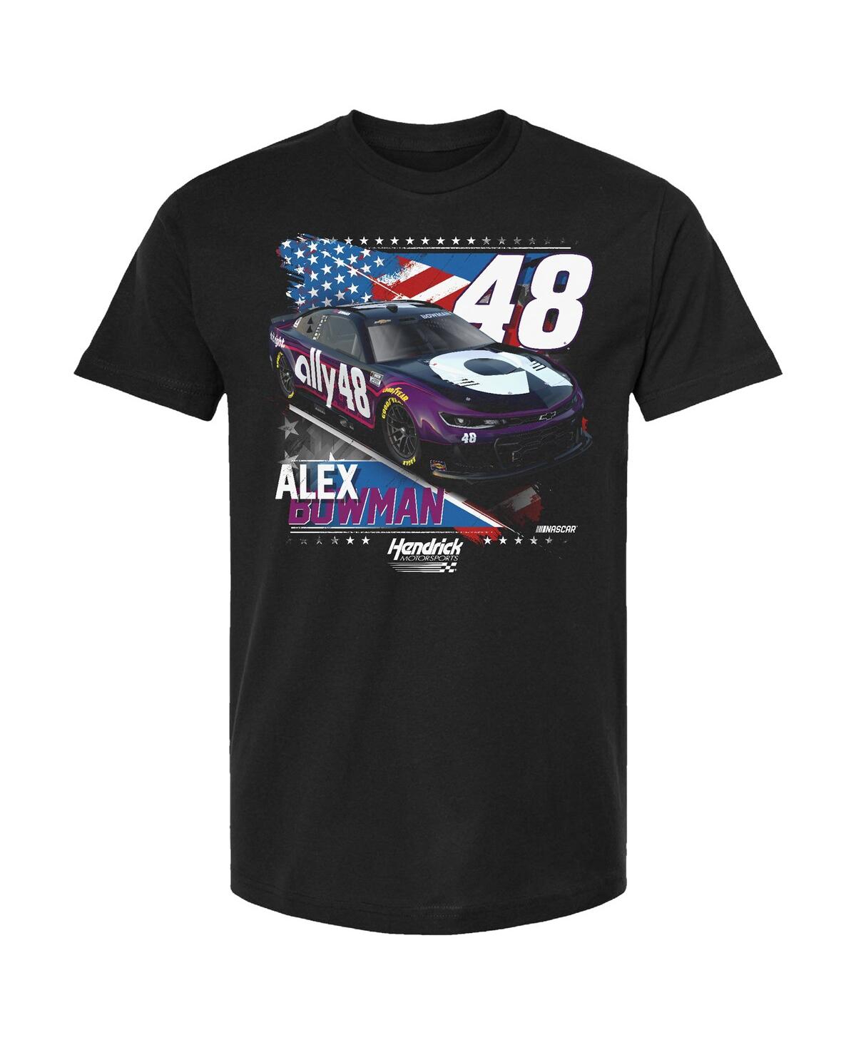Hendrick Motorsports Team Collection Men's Black Alex Bowman Ally Patriotic Car T-shirt In Black