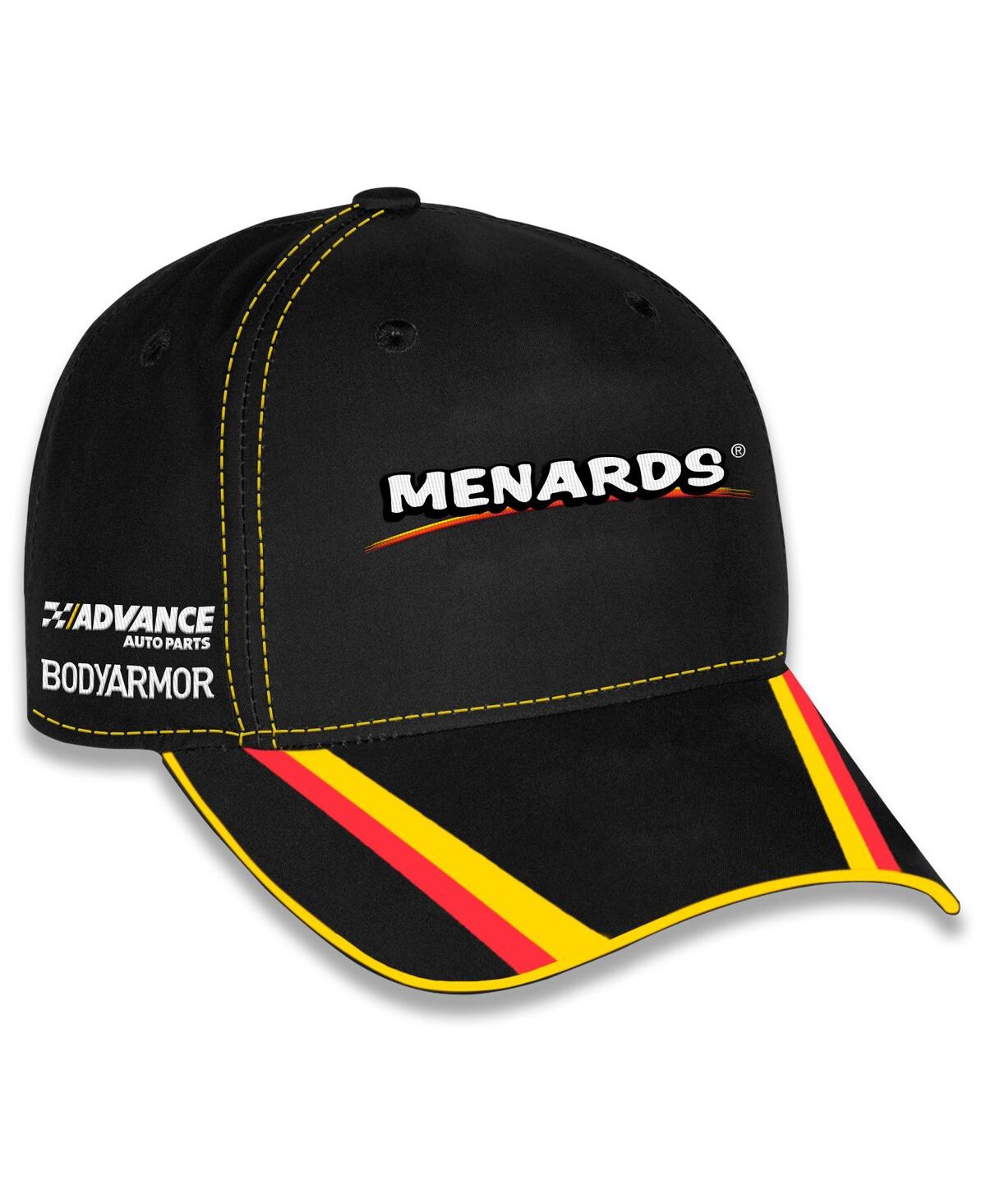 Checkered Flag Sports Men's And Women's Black Ryan Blaney Menards Uniform Adjustable Hat In Black