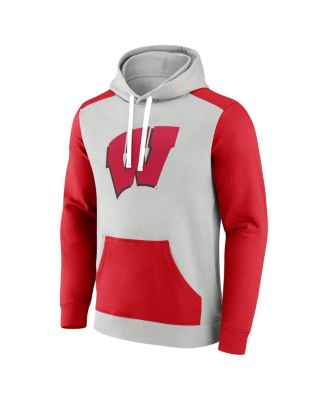 Men's Gray/Red Wisconsin Badgers Primary Arctic Pullover Hoodie
