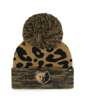 '47 Brand - Women's Leopard Memphis Grizzlies Rosette Cuffed with Pom Knit Hat