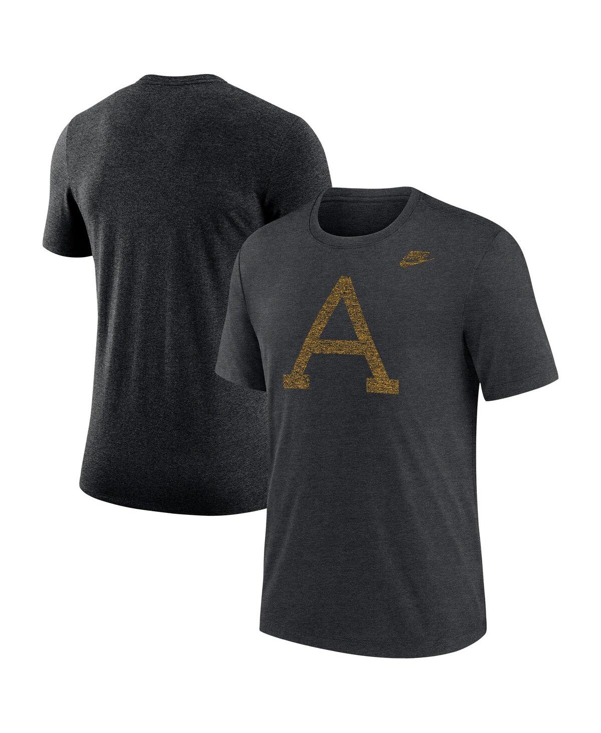 Nike Men's Heather Charcoal Army Black Knights West Point Classic Collection Tri-blend T-shirt In Gray