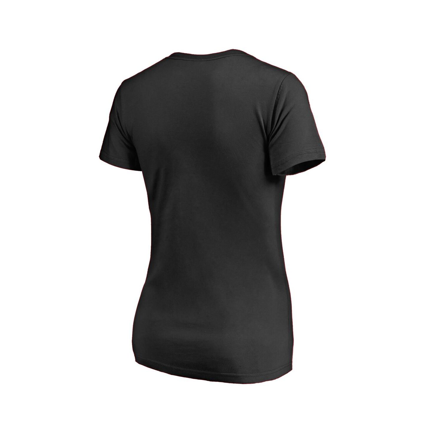 Женская футболка Fanatics Mto Label Black Chicago Blackhawks Splatter Logo V-Neck — фото 2