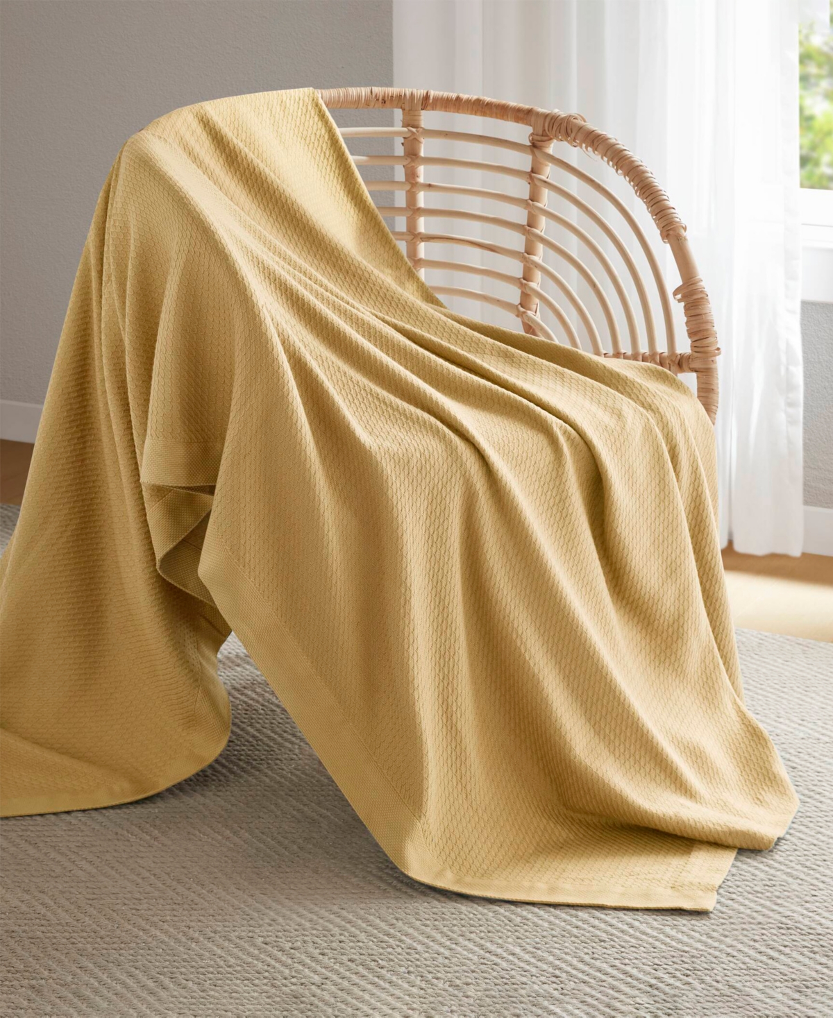 Madison Park Egyptian Cotton Blanket, King In Yellow