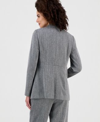 Women's Herringbone Open-Front Blazer