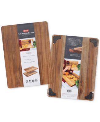 Teak Butcher Block with Gripp Feet, 12" x 16"