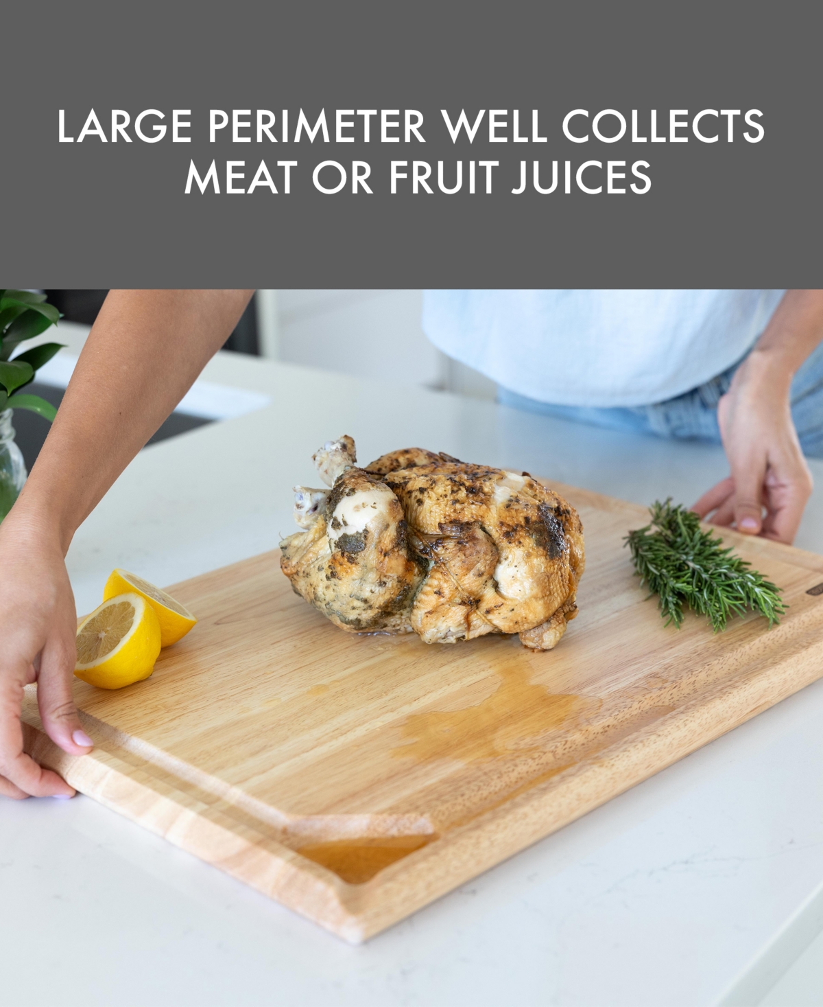 Dexas Rubberwood Pour Spout Board, 12" x 18"