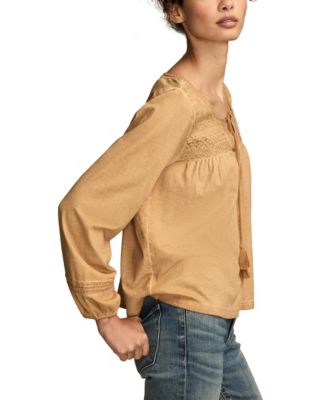Women's Long Sleeve Peasant Top