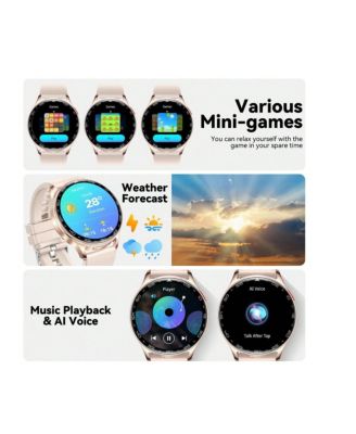 VASIP Smart Watches For Women With Earbuds (Call Receive/Music Playback) IP67 100+ Sports Modes Health Monitor Message Notification Weather Forecast Remote Camera Control For IOS Android Perfect Gifts For Women