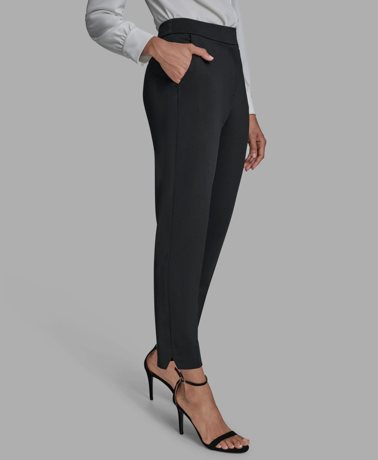 Женские брюки BCBG Slim Leg High Rise, цвет: Чёрный — фото 3