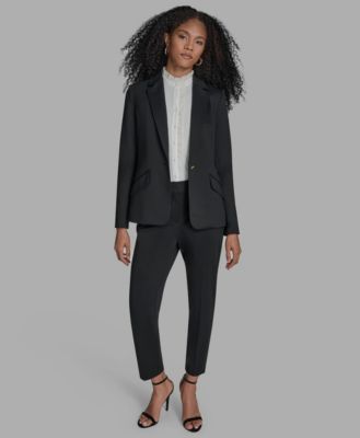 Women's Padded Shoulder One Button Jacket