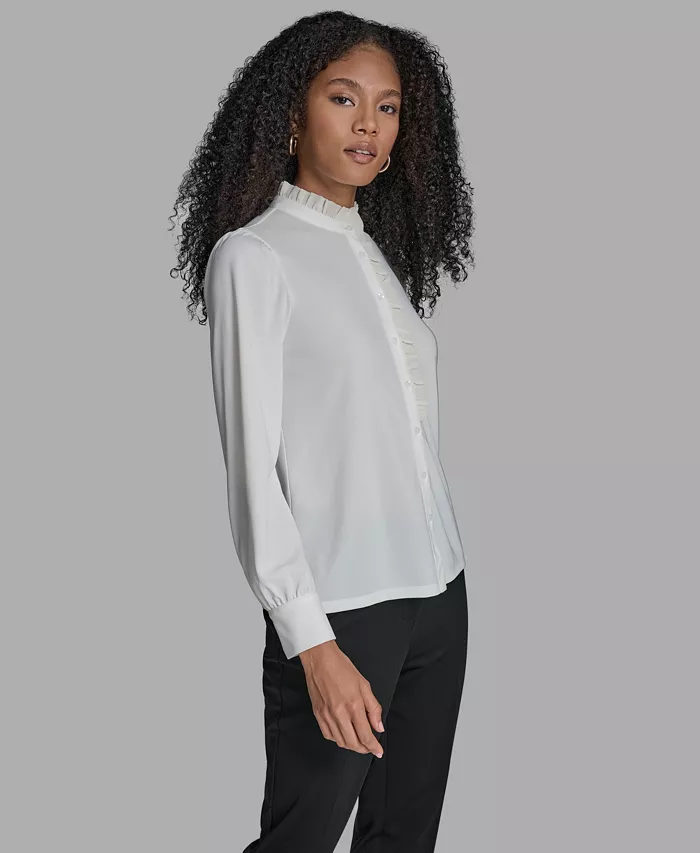 Long Sleeve Ruffle Blouse - thumbnail 3