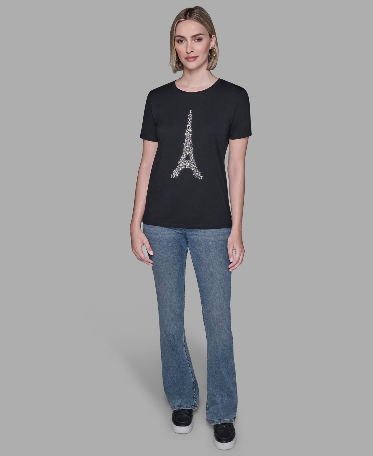 Karl Lagerfeld Women's Eiffel Tower T-shirt In Black