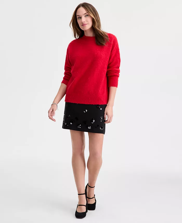 Women's Brushed-Knit Relaxed Crewneck Sweater