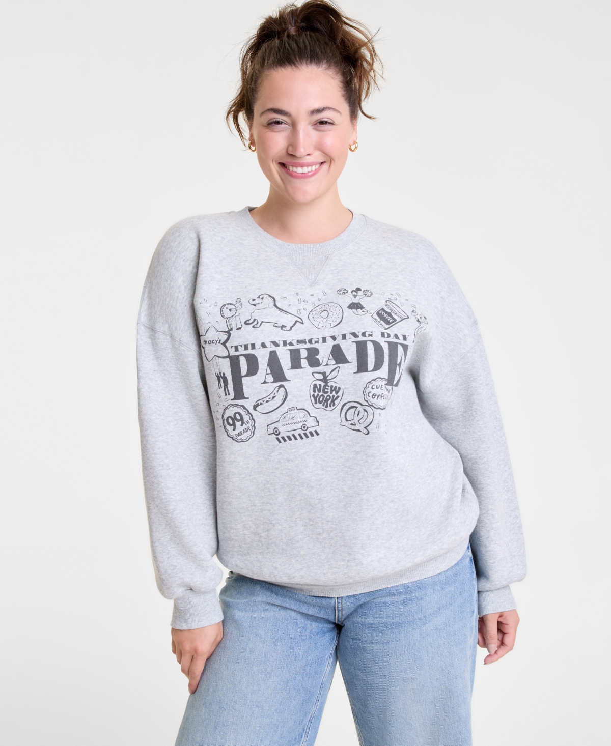 Macy's Thanksgiving Day Parade Unisex Light Heather Grey Crewneck Sweatshirt, Exclusive