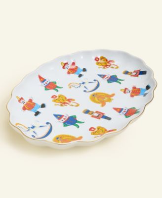 Thanksgiving Day Parade 2025 Scalloped Ceramic Parade Float Oval Serving Platter, Macy's Exclusive