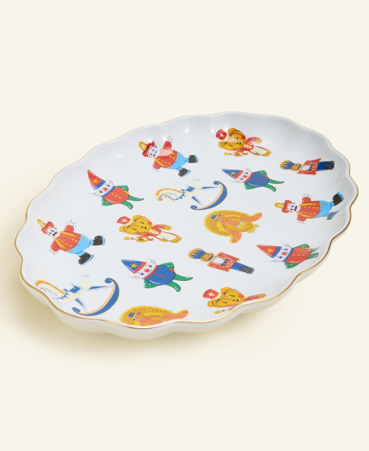 Macy's Thanksgiving Day Parade Scalloped Ceramic Parade Float Oval Serving Platter, Macy's Exclusive