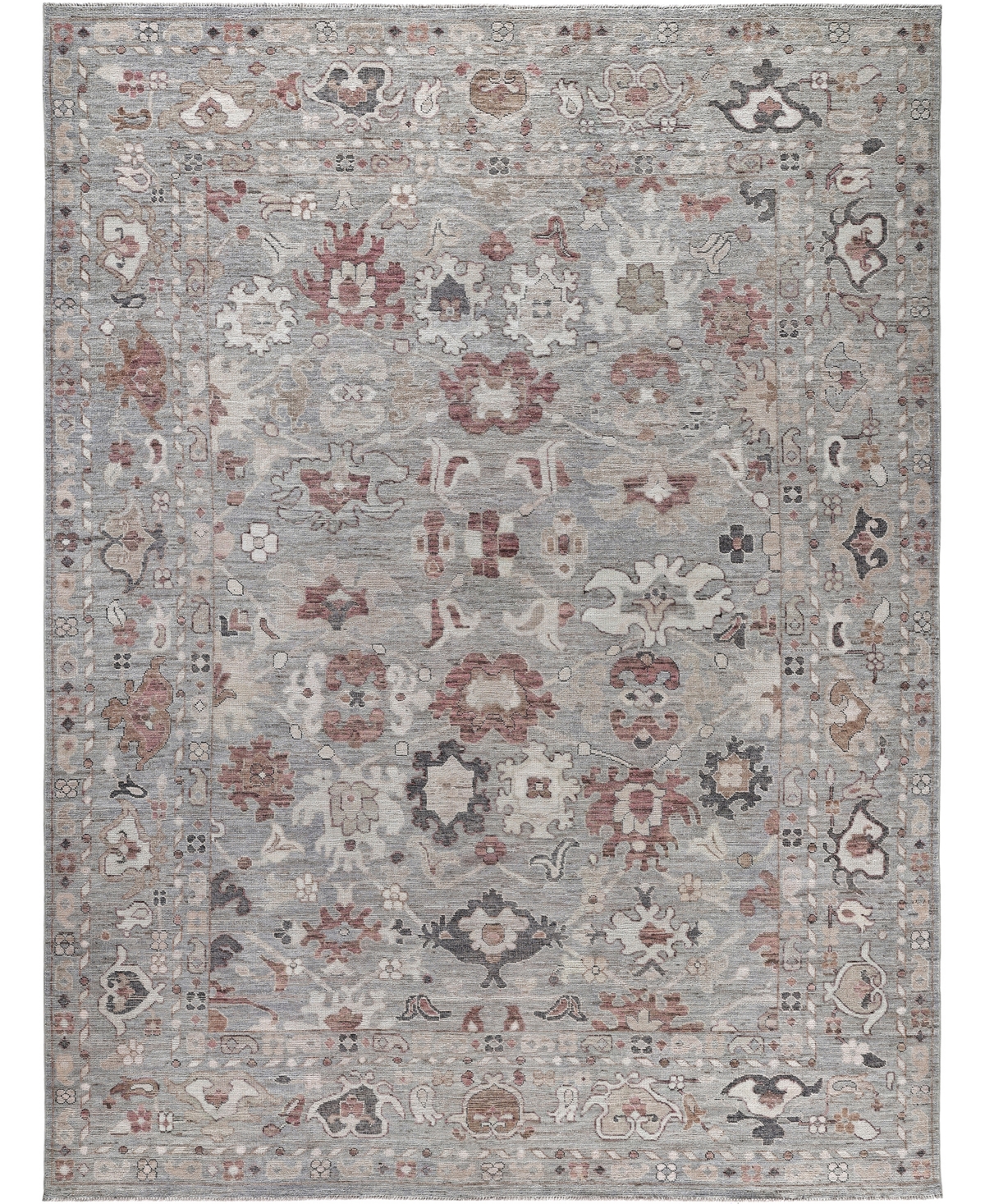 Adorn Hand Woven Rugs Colorful Oushak M0103-43 8'10"x11'10" Area Rug In Gray