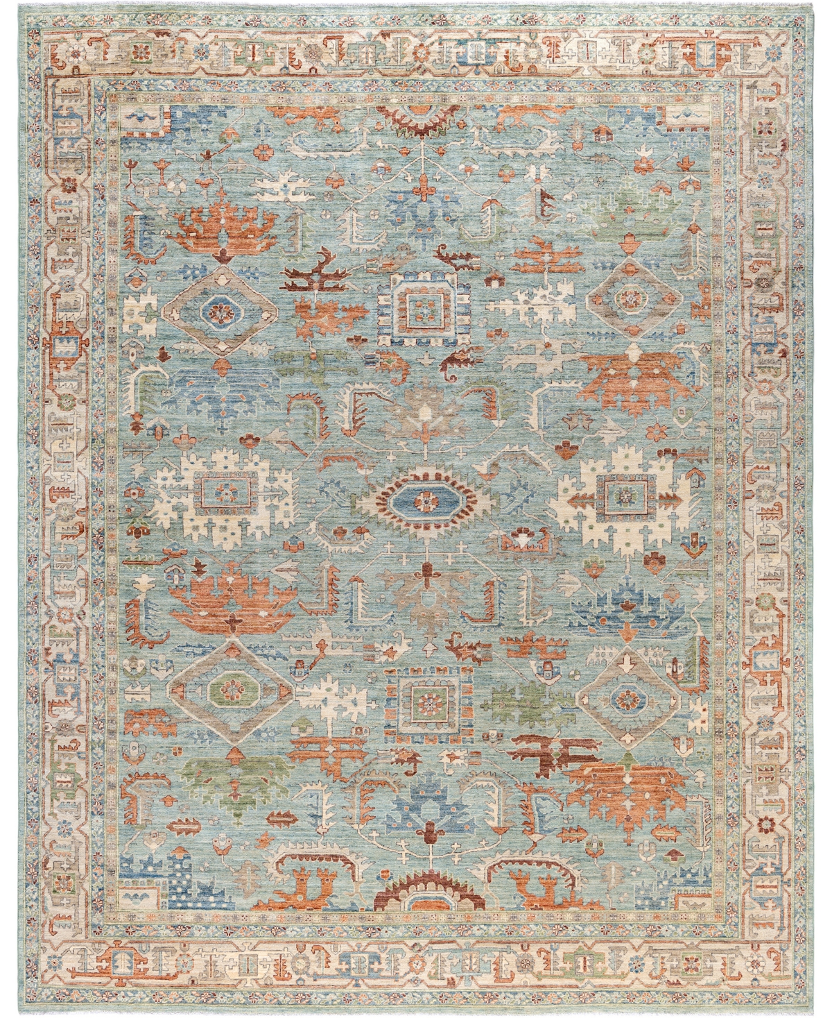 Adorn Hand Woven Rugs Serapi M0103-94 9'3"x11'10" Area Rug In Green