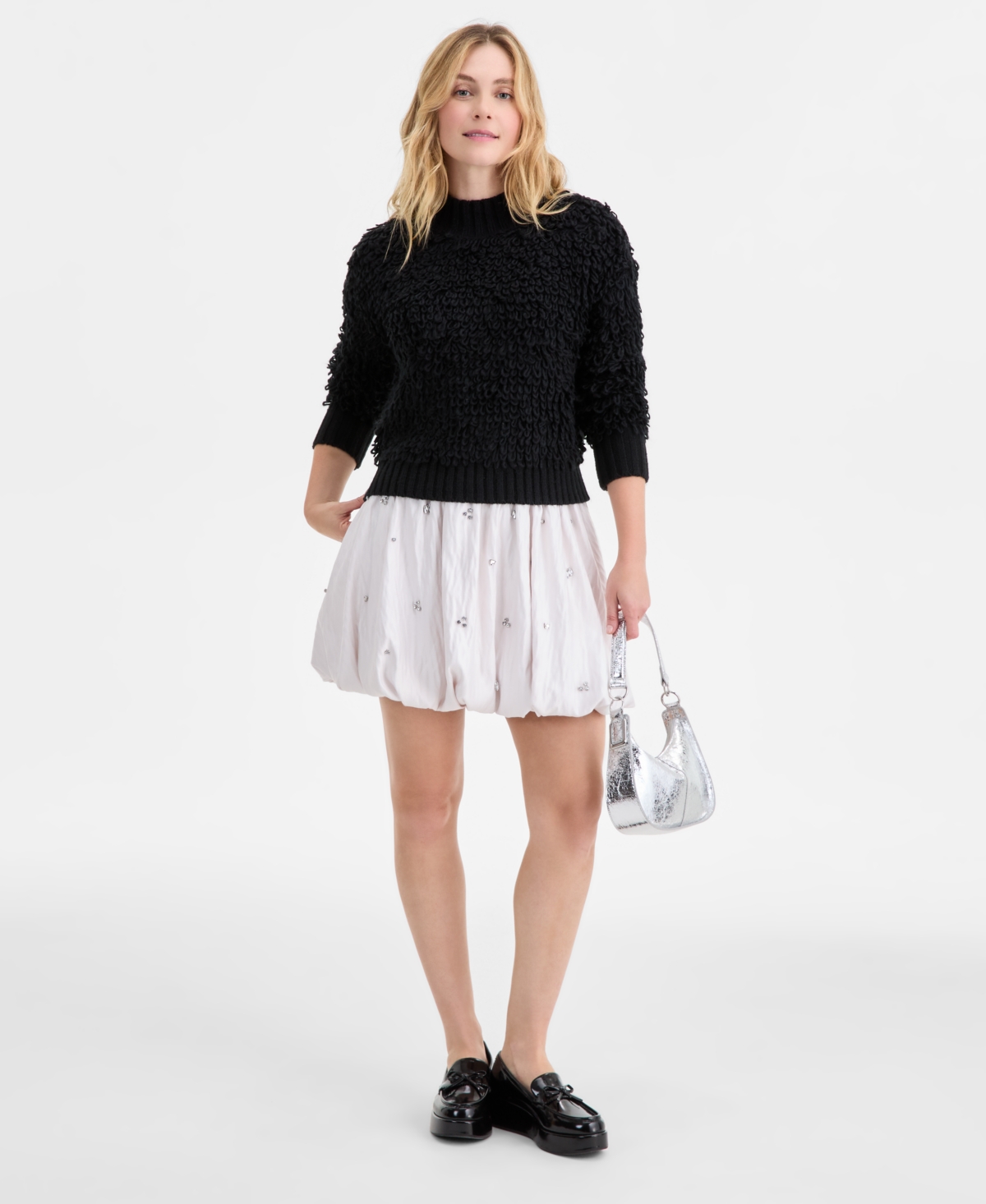 On 34th Women's Plush Loop Pullover Sweater, Macy's Exclusive In Black