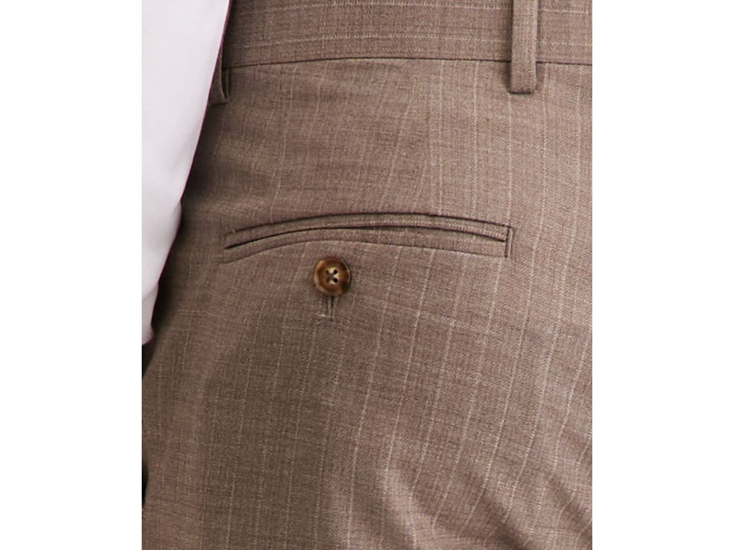 Мужские брюки Ted Baker Modern-Fit Wool-Blend Tan Pinstripe Suit Separate, цвет: Бежевый — фото 5