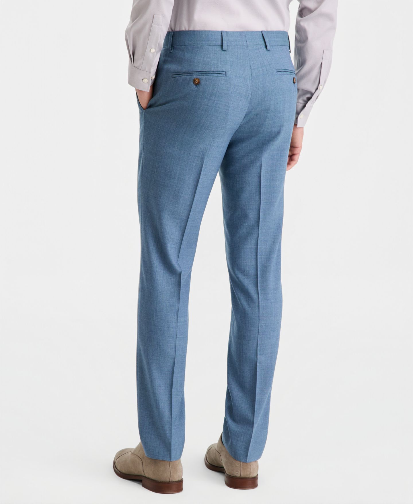 Мужские брюки Ted Baker Modern-Fit Wool-Blend Solid Suit Separate, цвет: Светлый синий — фото 5