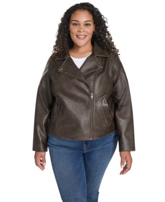 Plus Size Long Sleeve Moto Jacket
