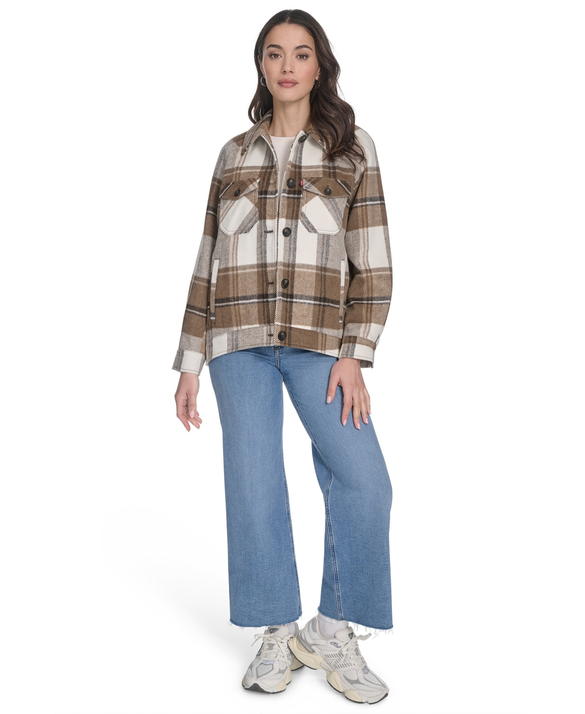 Levi's Women's Wool Blend Shirt Jacket In Brown