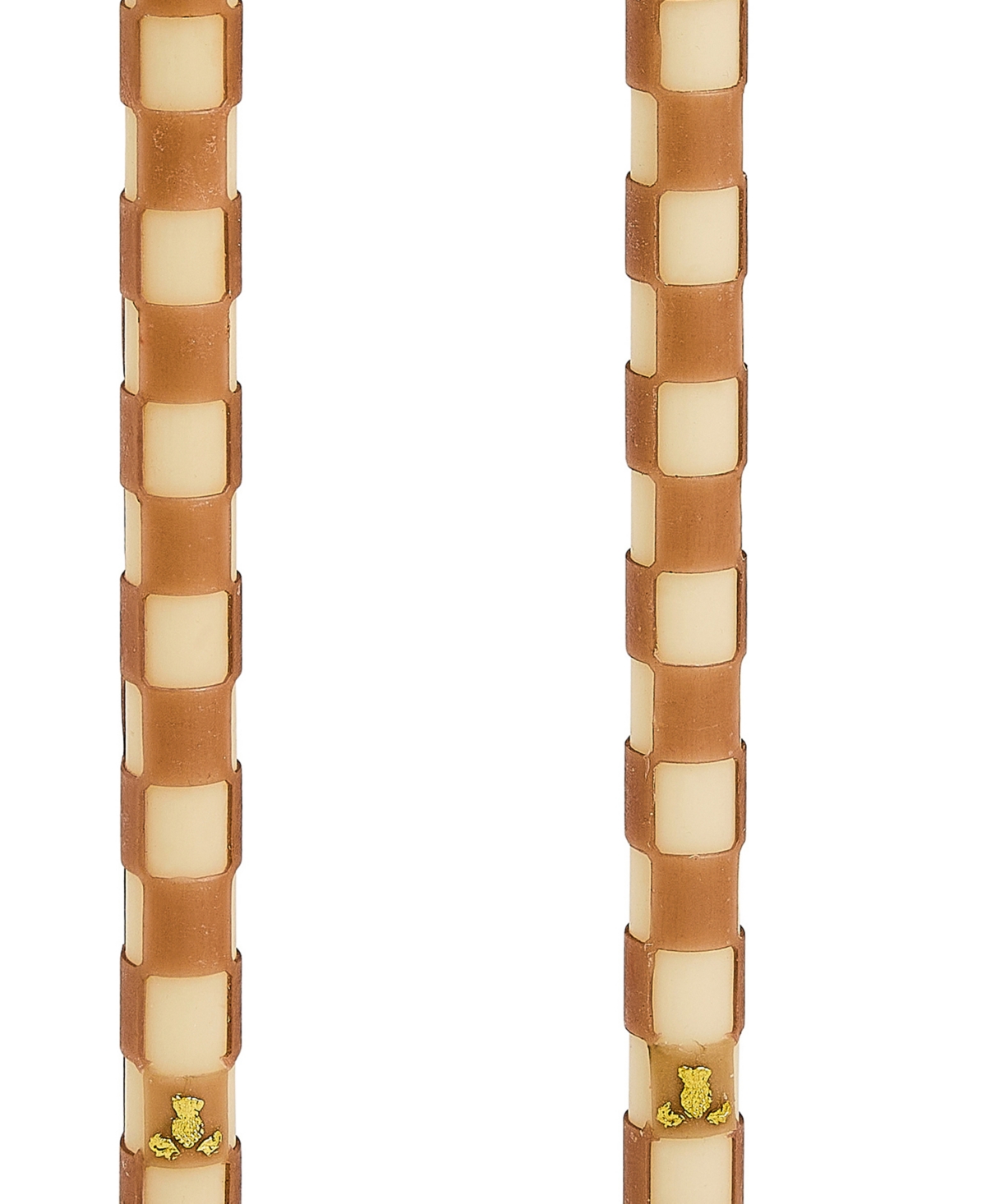 Mackenzie-childs Mocha Check Dinner Candles, Set Of 2 In Brown