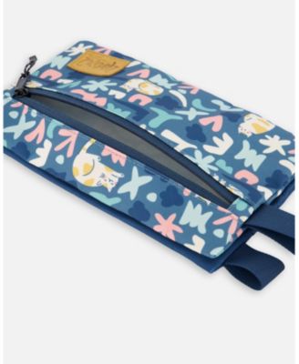 Girl Double Pencil Case Green Cat Print - Toddler|Child