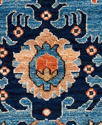 Adorn Hand Woven Rugs Serapi M0103 65 Rug Collection In Blue