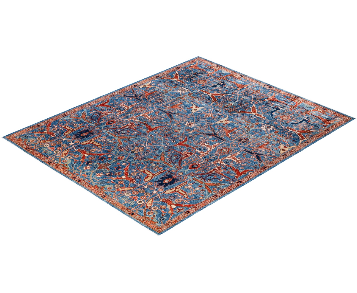 Adorn Hand Woven Rugs Serapi M0103-282 8'x9'10" Area Rug In Blue