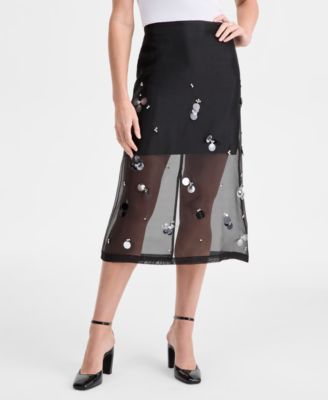 Women's Embellished Organza Midi Skirt, Macy's Exclusive