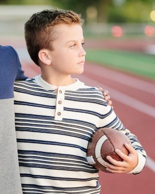 Baby Boys Organic Long Sleeve Henley Pullover Sweater with Elbow Patches