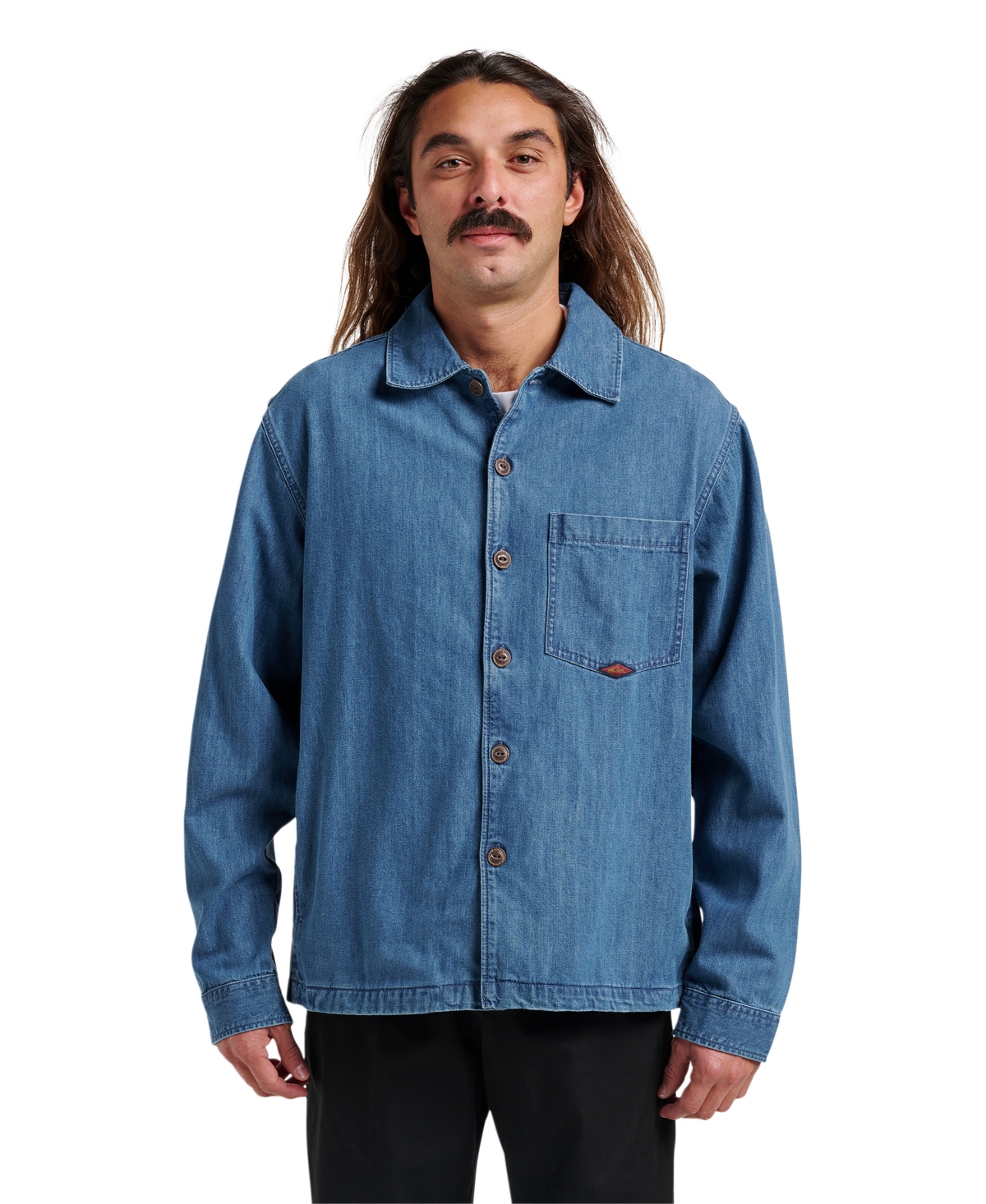 Quiksilver Denim Button-up Overshirt In Blue