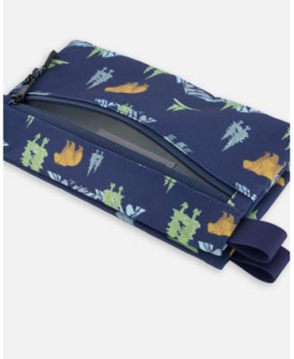 Boy Double Pencil Case Navy Animal Print - Toddler|Child
