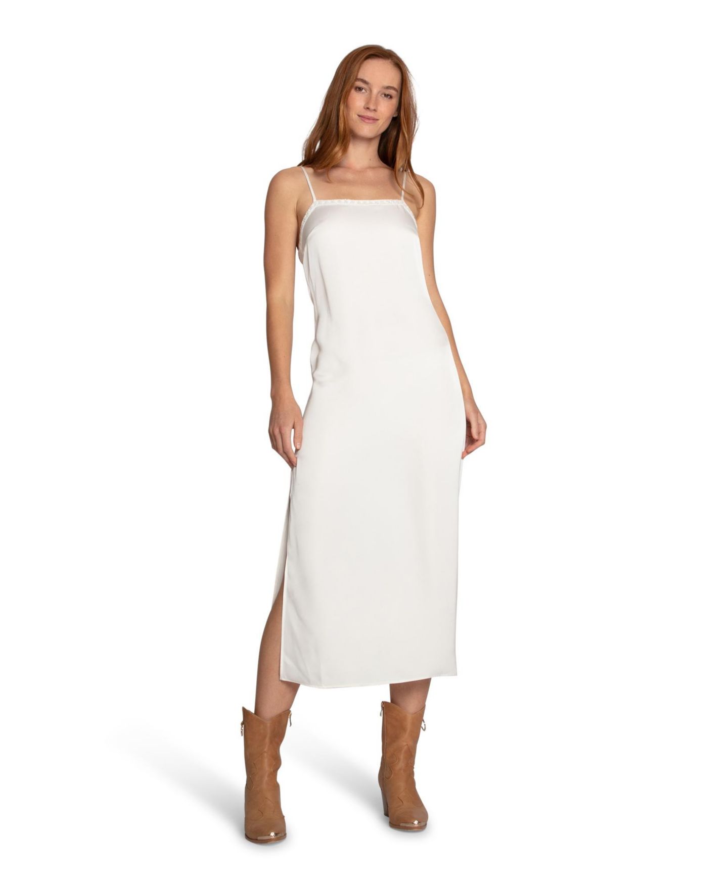 Женское платье Belle & Bloom Smoke and Mirror Midi Slip, цвет: Белый — фото 1