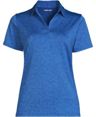 Women's Rapid Dry Short Sleeve Space Dye Sport Neck Polo Shirt