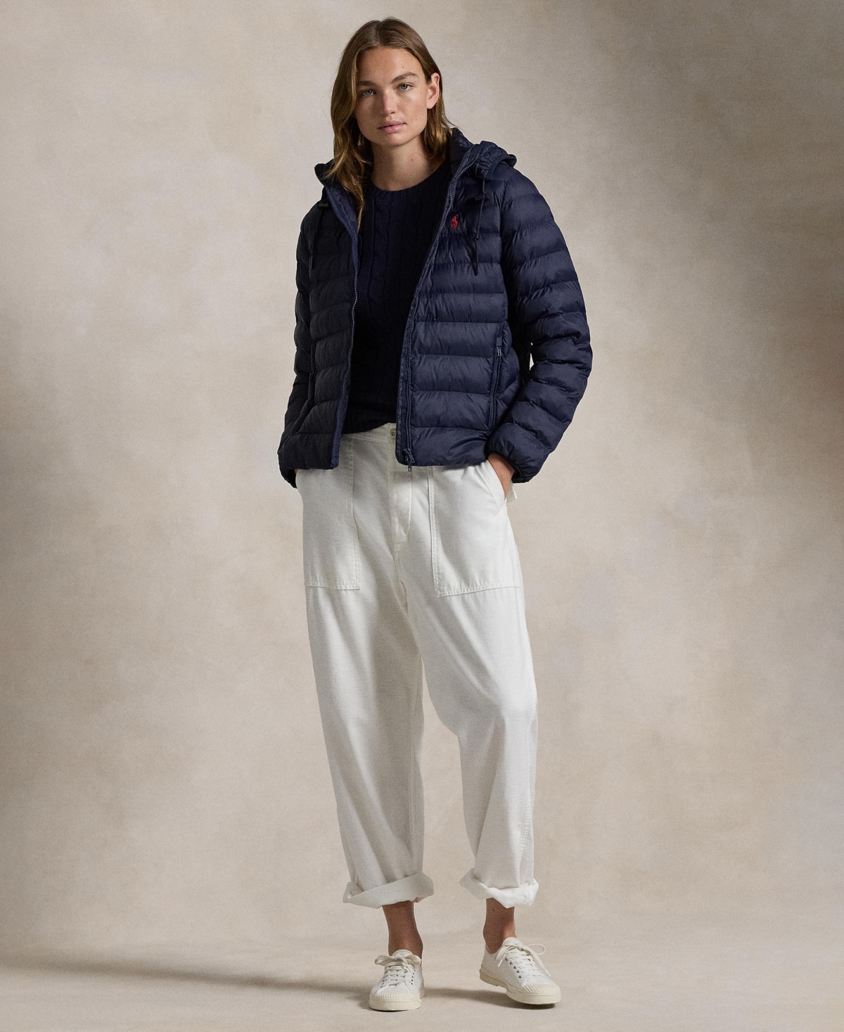 Polo Ralph Lauren Women's Water-resistant Packable Hooded Jacket In Blue