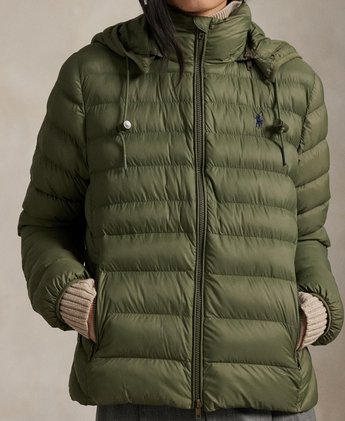 Polo Ralph Lauren Hooded Puffer Jacket In Green