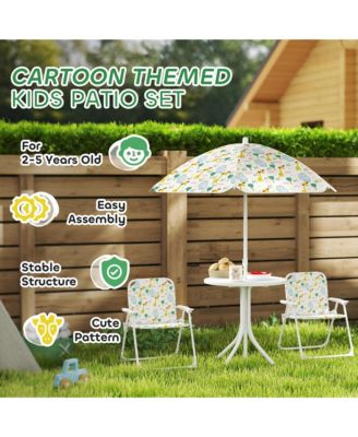 Kids Picnic Table and Chair Set, Activity Table with Chairs, Umbrella