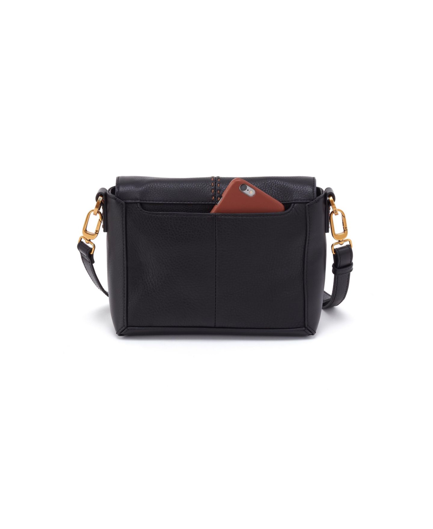 Женская сумка HOBO Austin Hidden Magnet Flap Leather Crossbody, цвет: Чёрный — фото 2