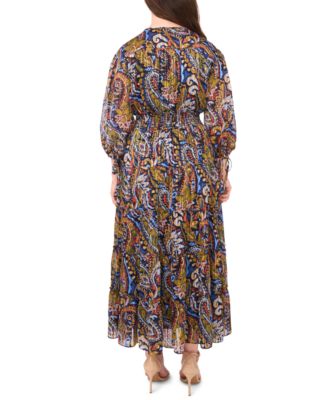 Petite Tie-Sleeve Tiered Maxi Dress