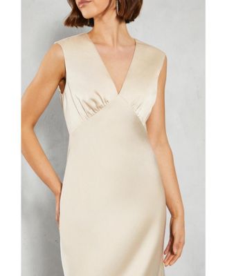 Women's Satin Maxi Bridesmaid Dress